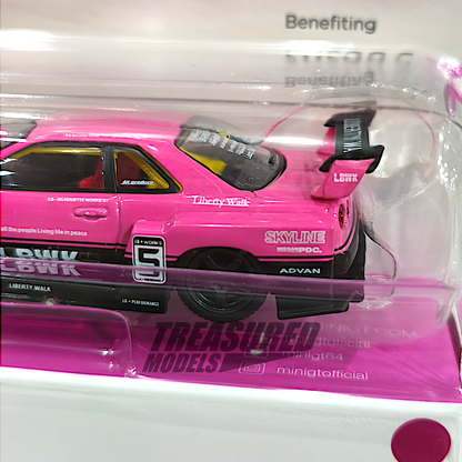 Mini GT Nissan LB-ER34 Super Silhouette SKYLINE MINI GT Give x Diecast Talk — For Susan G. Komen MGT01095 1/64 Diecast