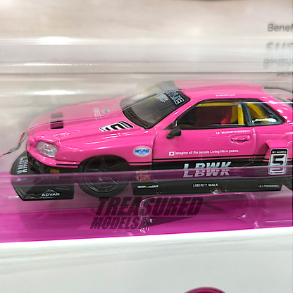 Mini GT Nissan LB-ER34 Super Silhouette SKYLINE MINI GT Give x Diecast Talk — For Susan G. Komen MGT01095 1/64 Diecast