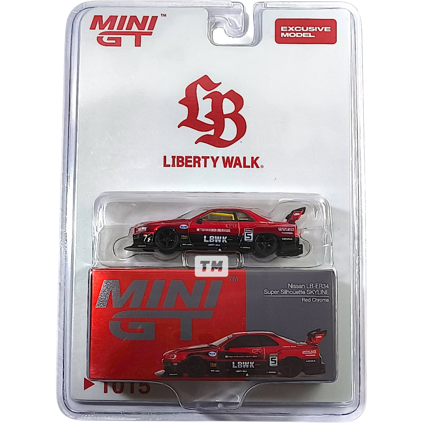 Mini GT Nissan Skyline GT-R LB-ER34 Super Silhouette Red Chrome Brazil Exclusive 2025 1/64 Diecast
