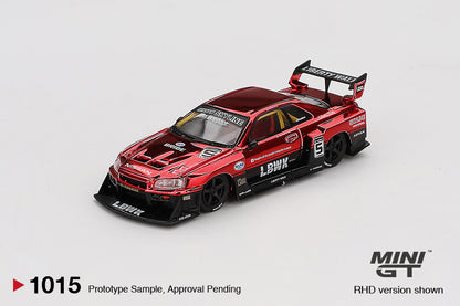 Mini GT Nissan Skyline GT-R LB-ER34 Super Silhouette Red Chrome Brazil Exclusive 2025 1/64 Diecast