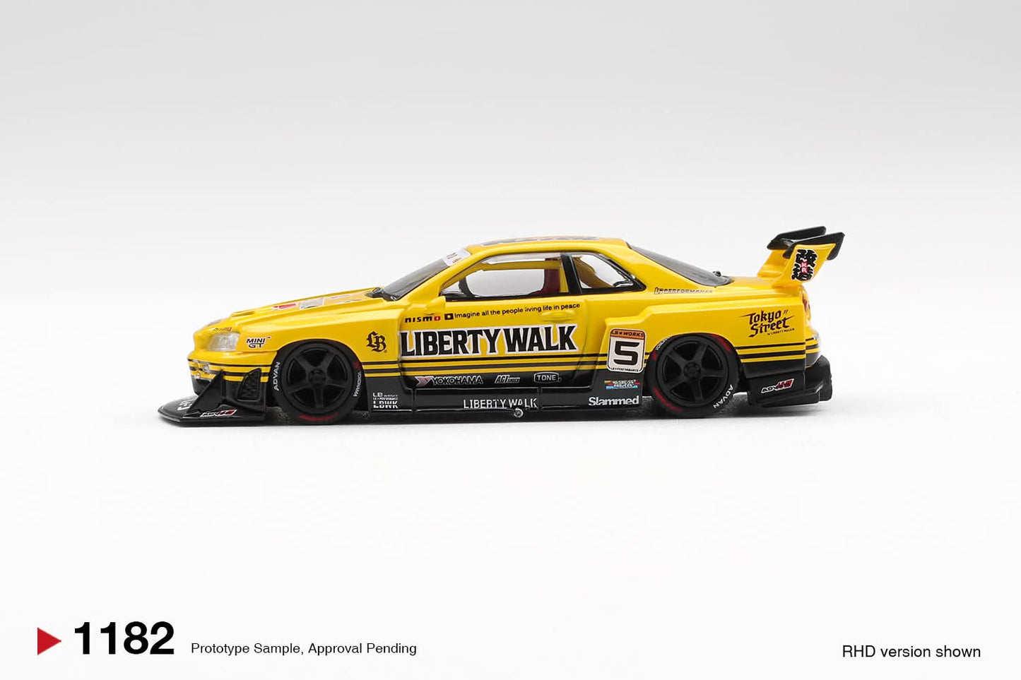 [Pre-Order] Mini GT Nissan LB-ER34 Super Silhouette  SKYLINE Sport Yellow MGT01182 1/64 Diecast