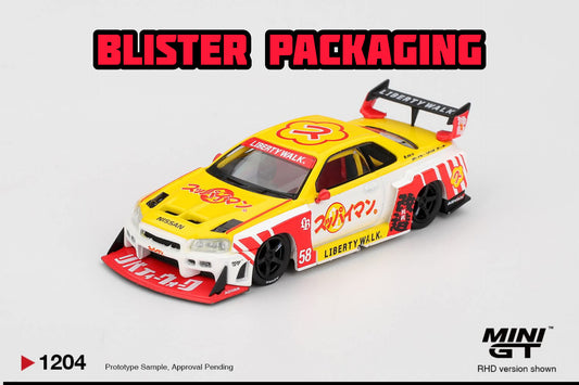 [Pre-Order] Mini GT Nissan LB-ER34 Super Silhouette SKYLINE Suppaiman Okinawa Blister Packaging MGT01204BL 1/64 Diecast