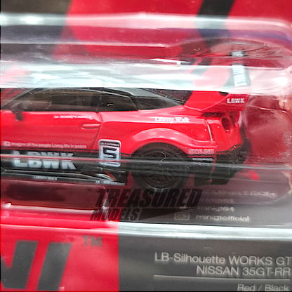 Mini GT Nissan LB-Silhouette WORKS GT 35GT-RR Ver.1 Red Black LBWK Card Blister Packaging MGT00324 1/64 Diecast
