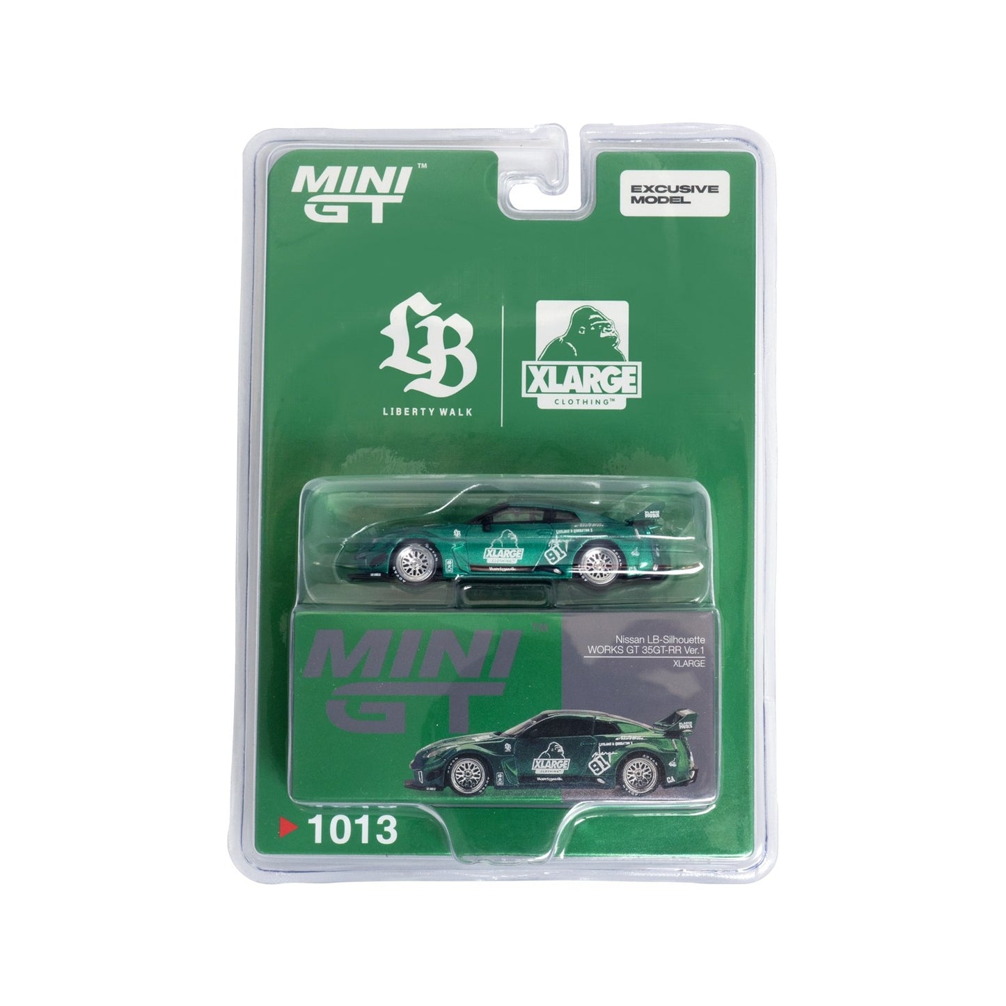 Mini GT Nissan LB-Silhouette WORKS GTR 35GT-RR Ver.1 XLARGE Green MGT01013 1/64 Diecast