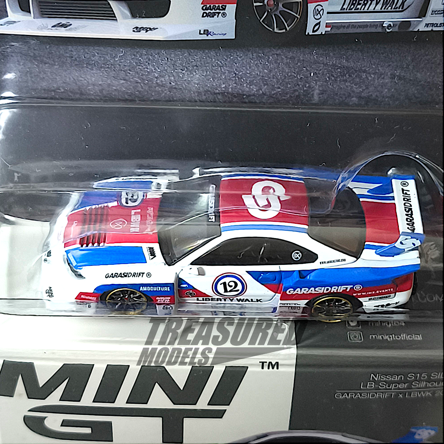 Mini GT Nissan LB-Super Silhouette S15 SILVIA GARASIDRIFT x Blister Packaging LBWK 2025 MGT01022 1/64 Diecast