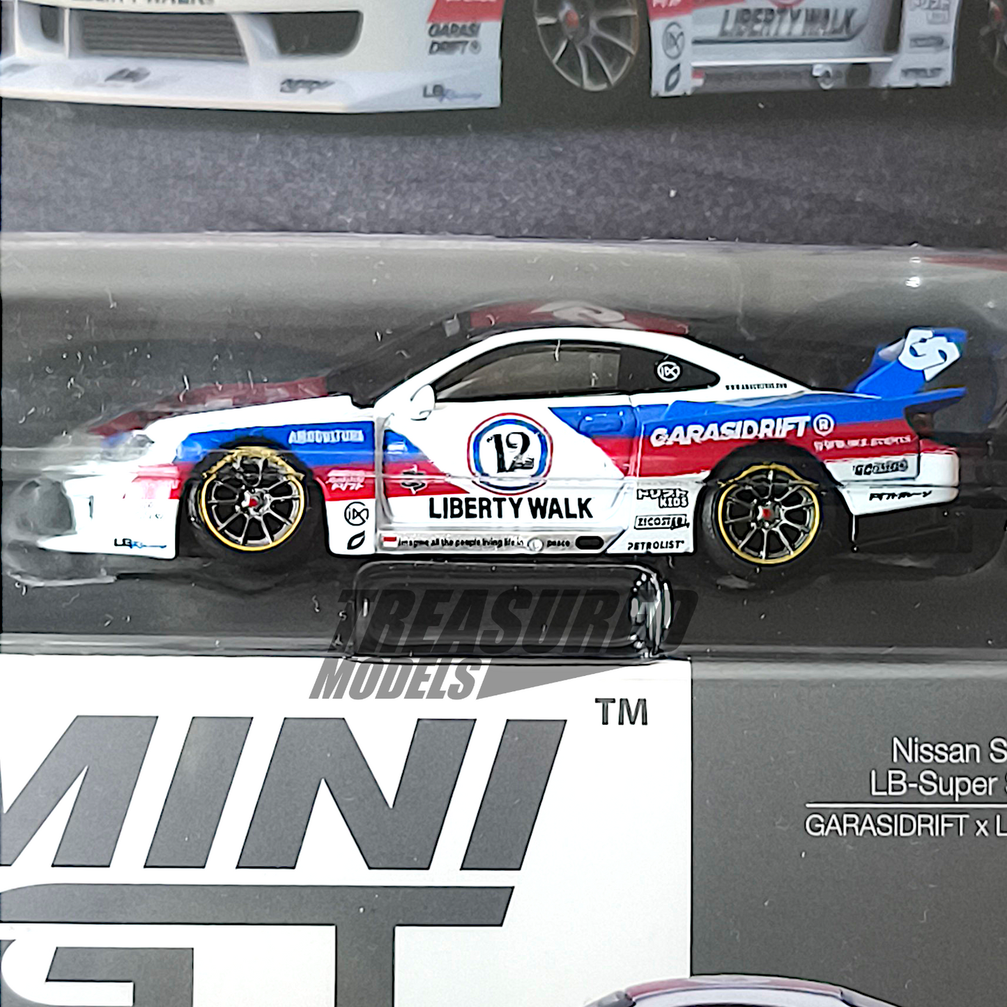 Mini GT Nissan LB-Super Silhouette S15 SILVIA GARASIDRIFT x Blister Packaging LBWK 2025 MGT01022 1/64 Diecast