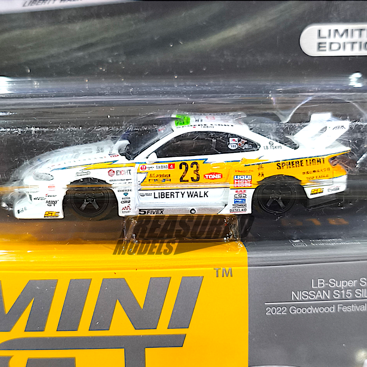 Mini GT Nissan LB-Super Silhouette S15 SILVIA #23 2022 Goodwood Festival of Speed Blister Packaging MGT00618 1/64 Diecast