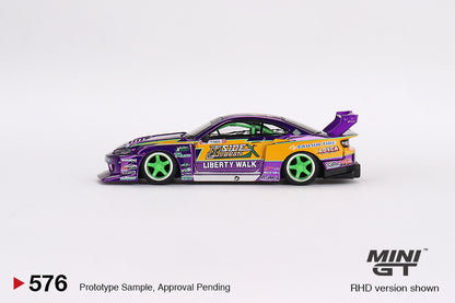 Mini GT Nissan LB-Super Silhouette S15 SILVIA #555 2022 Formula Drift Japan MGT00576 1/64 Die Cast