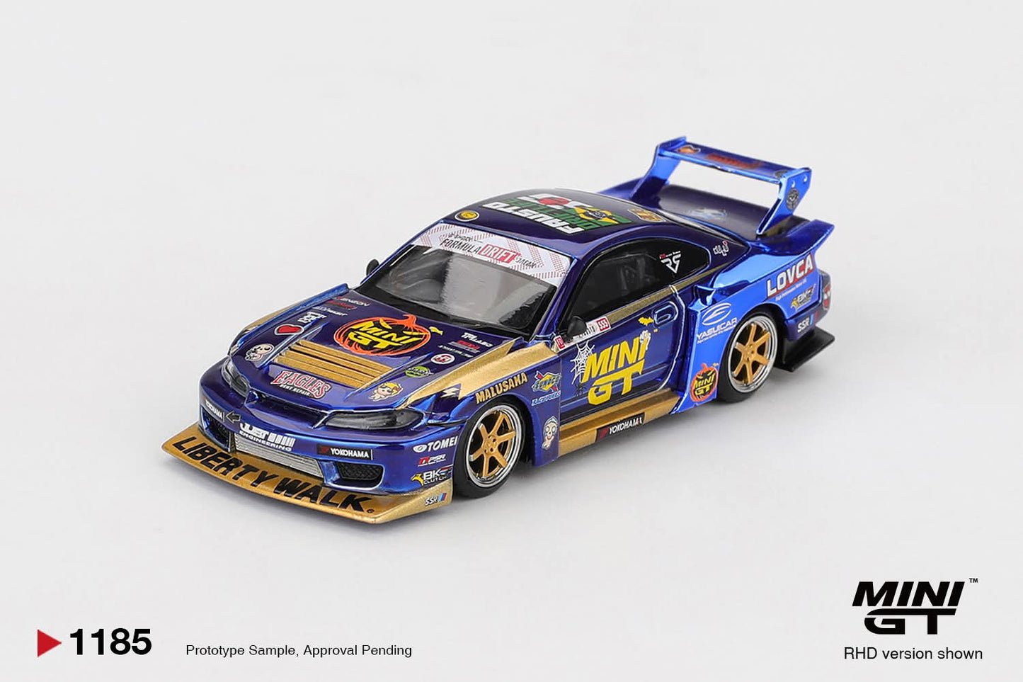Mini GT Nissan LB-Super Silhouette S15 SILVIA #555 Team MINI GT Liberty Walk 2025 Formula Drift Halloween Special MGT01185 1/64 Diecast