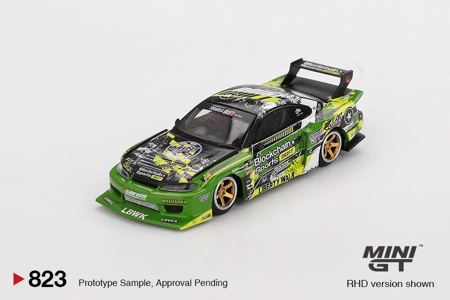 Mini GT Nissan LB-Super Silhouette S15 Silvia 555 V2 2024 Formula Drift Japan Blister Packaging MGT00823 1/64 Diecast