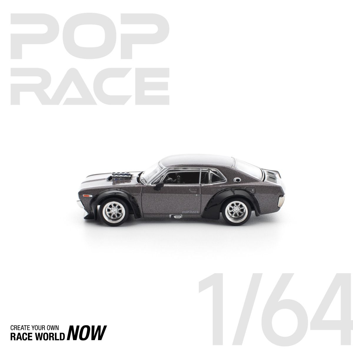 *Pre-Order* Pop Race Nissan Laurel C130 Metallic Gray PR640304 1/64 Die Cast