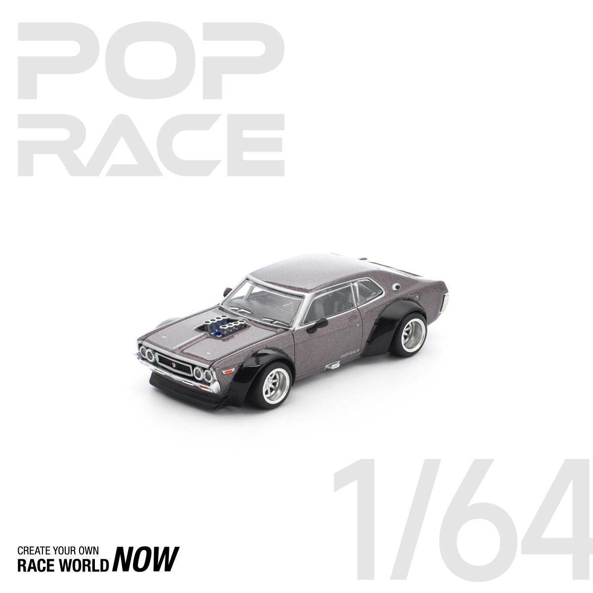 *Pre-Order* Pop Race Nissan Laurel C130 Metallic Gray PR640304 1/64 Die Cast