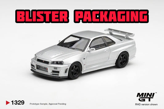 [Pre-Order] Mini GT Nissan NISMO R34 GT-R Z-Tune Silver Blister Packaging MGT01329-BL 1/64 Diecast