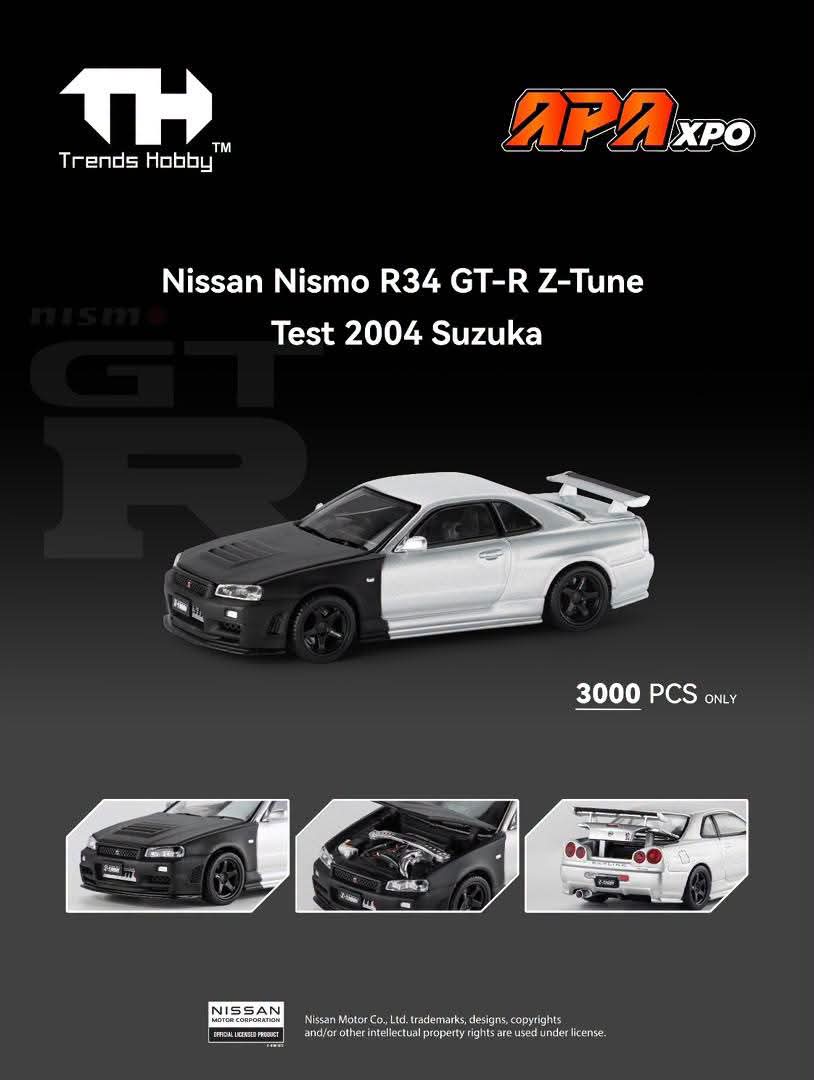 [APAxpo] TRENDS HOBBY Nissan Nismo R34 GT-R Z-Tune Test 2004 Suzuka APAxpo 2026 1/64 Diecast