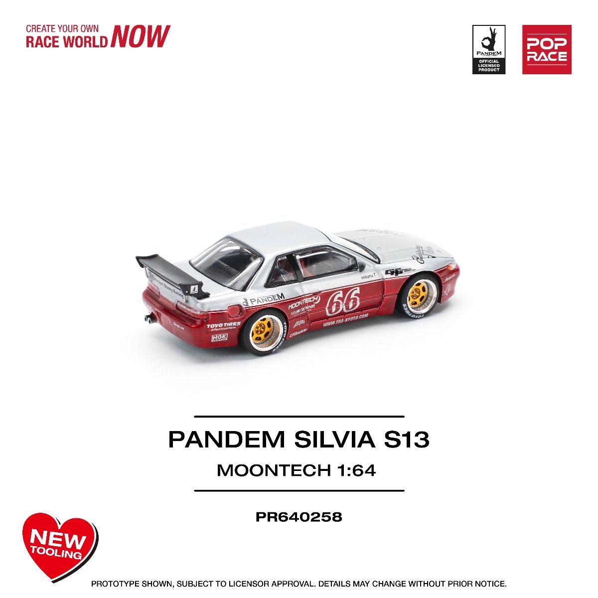 Pop Race Nissan Pandem S13 Moontech PR640258 1/64 Diecast