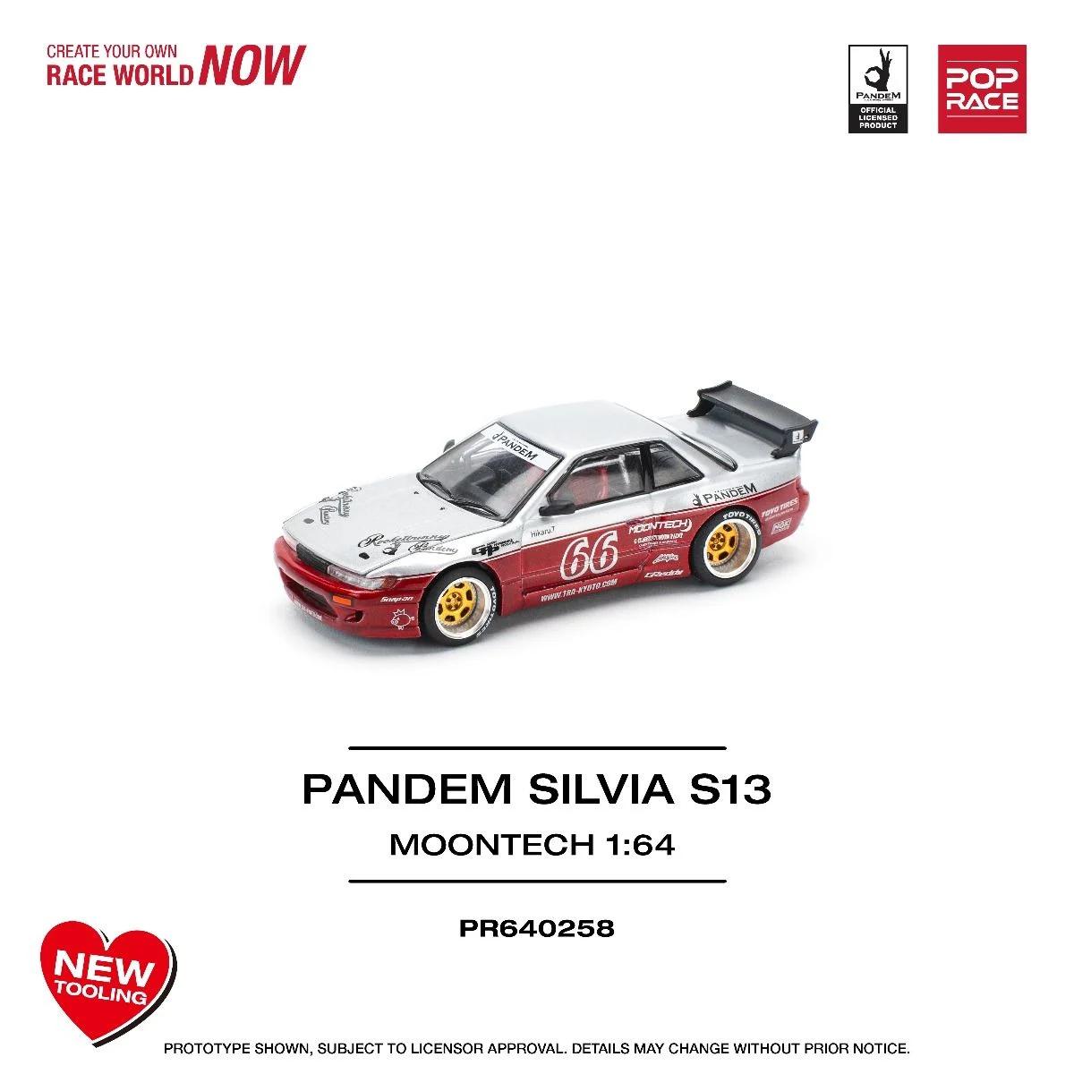 Pop Race Nissan Pandem S13 Moontech PR640258 1/64 Diecast