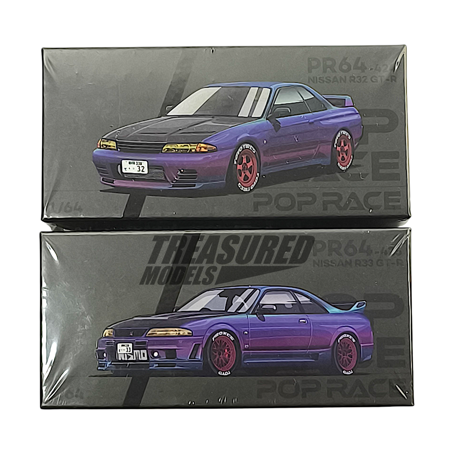 Pop Race 2-Piece Set Nissan GT-R R32 & R33 Vancouver Edition 1/64 Diecast