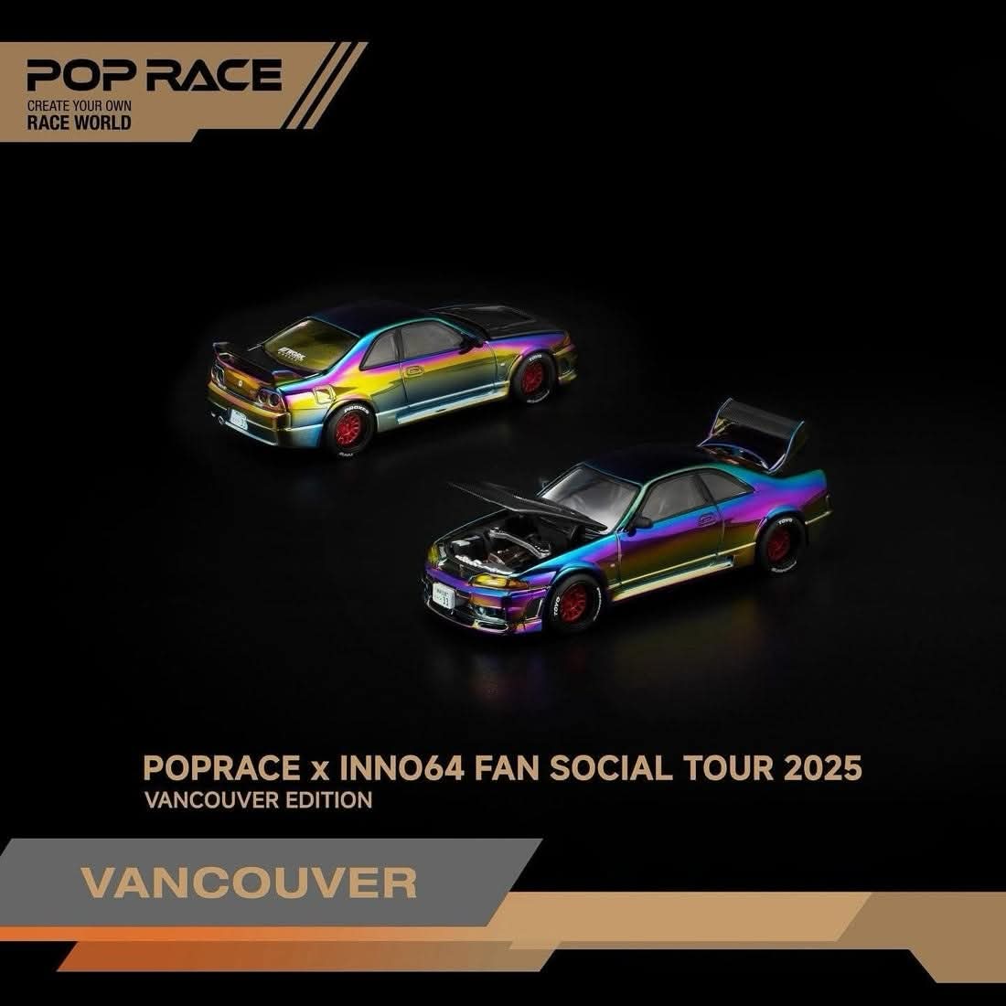 Pop Race 2-Piece Set Nissan GT-R R32 & R33 Vancouver Edition 1/64 Diecast