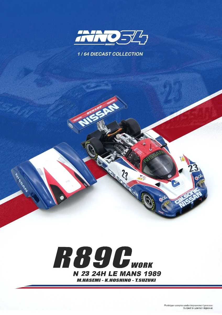 *Pre-Order* Inno64 Nissan R89C No23 24H Le Mans 1989 Masahiro Hasemi Kazuyoshi Hoshino Toshio Suzuki 1/64 Die Cast