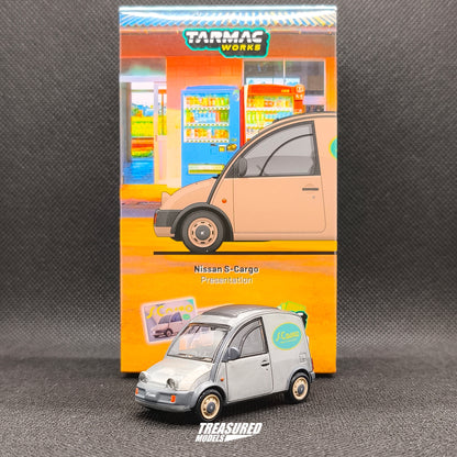 CHASE! Tarmac Works Nissan S-Cargo Presentation Chase with Tarmac Cards Combo Set 1/64 Diecast