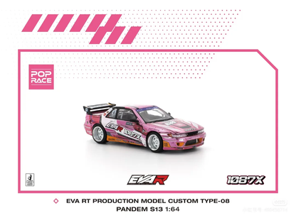 Pop Race Nissan S13 Pandem 1087X EVA RT Custom Type-08 Pink 2025 S43-HEC2025 1/64 Die Cast