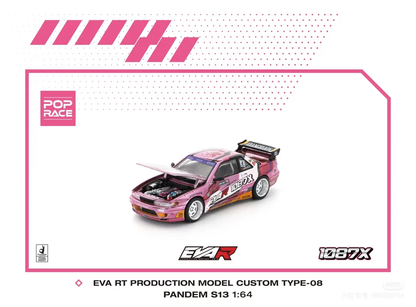 Pop Race Nissan S13 Pandem 1087X EVA RT Custom Type-08 Pink 2025 S43-HEC2025 1/64 Die Cast