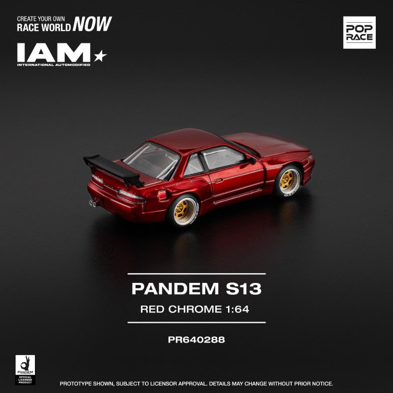 Pop Race Nissan S13 Pandem Red Chrome IAM 1/64 Diecast