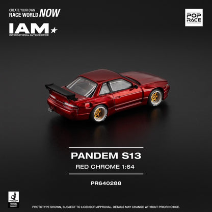 Pop Race Nissan S13 Pandem Red Chrome IAM 1/64 Diecast