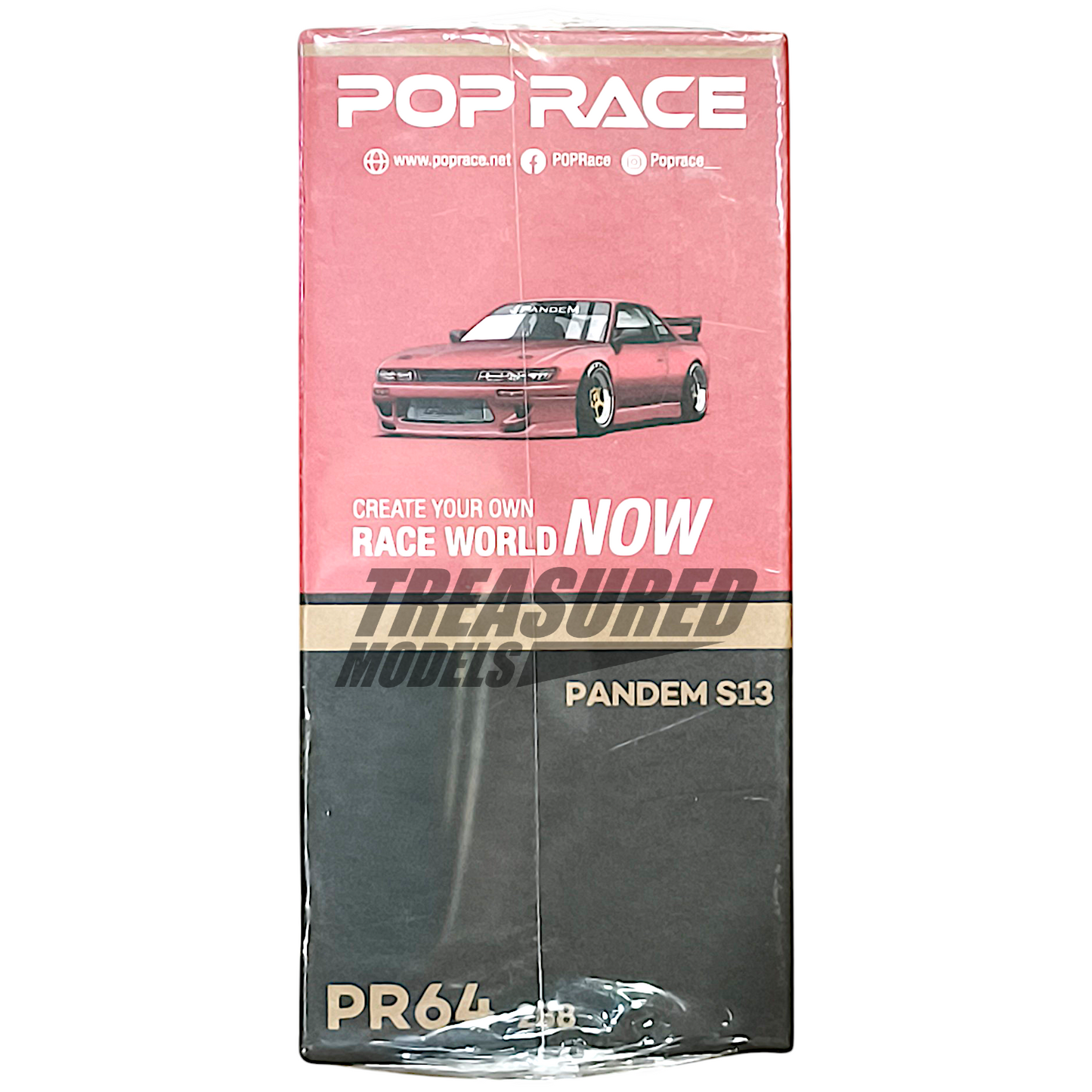 Pop Race Nissan S13 Pandem Red Chrome IAM 1/64 Diecast