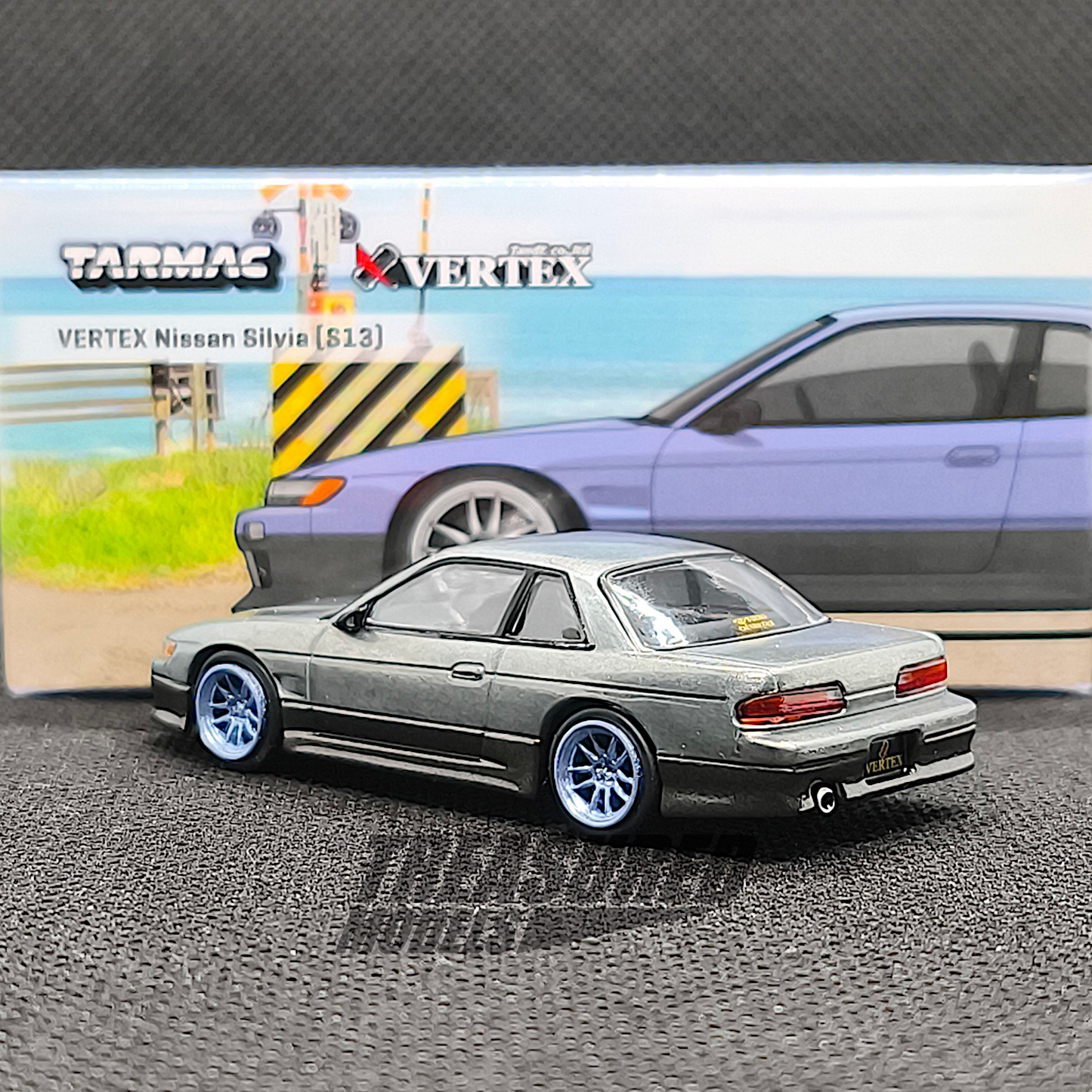 Chase] Tarmac Works Nissan Silvia S13 Vertex Blue Gray T64G-025-PU