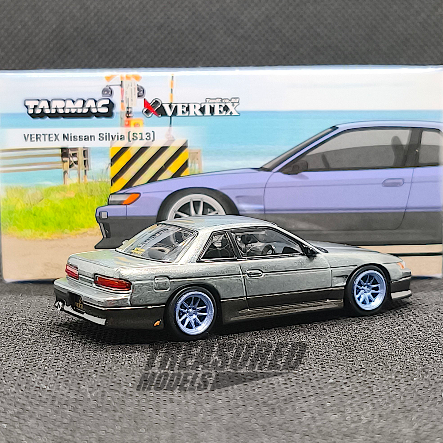 Chase] Tarmac Works Nissan Silvia S13 Vertex Blue Gray T64G-025-PU