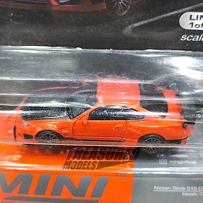 Mini GT Nissan Silvia S15 D-MAX Metallic Orange Blister Packaging MGT00581 1/64 Diecast
