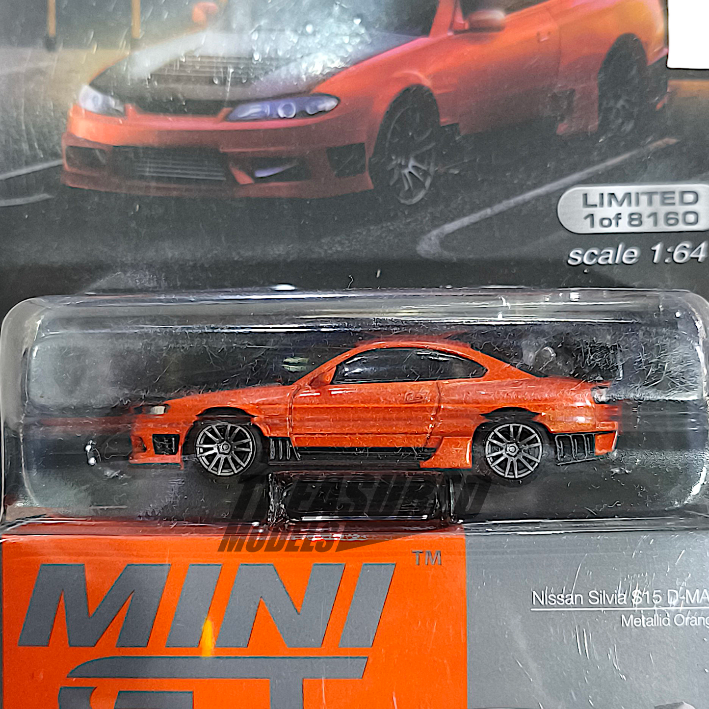 Mini GT Nissan Silvia S15 D-MAX Metallic Orange Blister Packaging MGT00581 1/64 Diecast