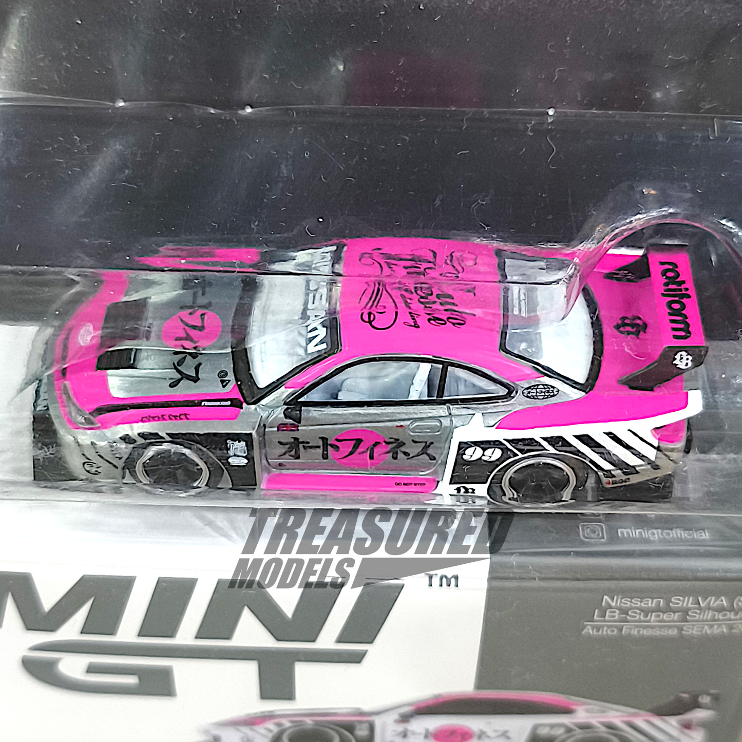 Mini GT CHASE Nissan Silvia S15 LB Super-Silhouette Auto Finesse SEMA 2023 Blister Packaging MGT00781 1/64 Diecast