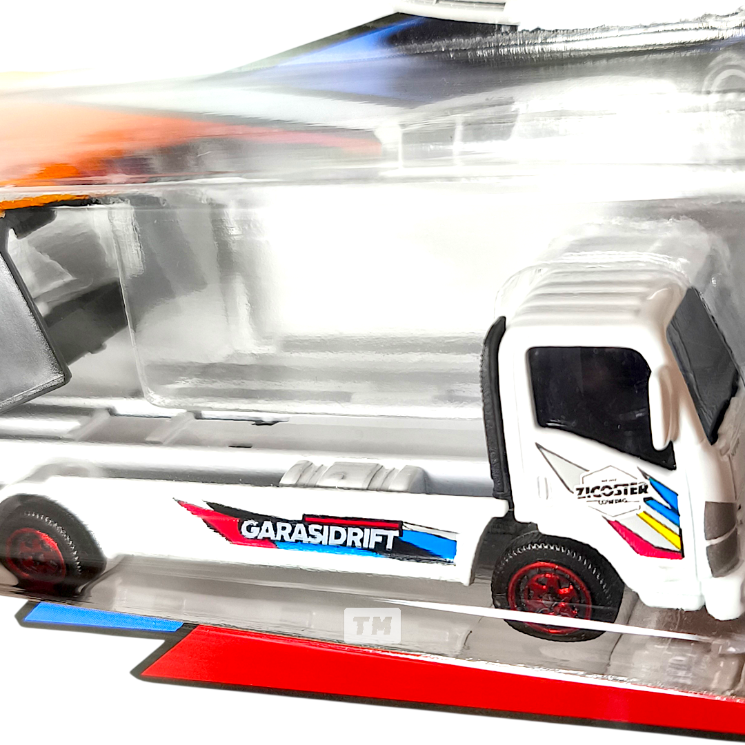 Majorette Nissan Silvia S15 Spec-R Aero + Isuzu NPR GarasiDrift Indonesia Exclusive 1/64 Diecast