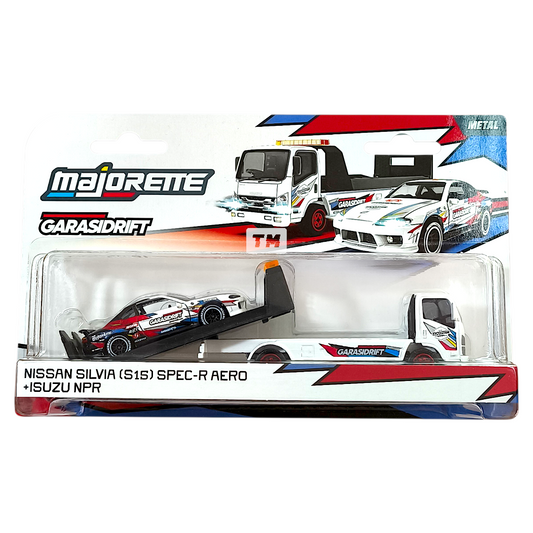 Majorette Nissan Silvia S15 Spec-R Aero + Isuzu NPR GarasiDrift Indonesia Exclusive 1/64 Diecast