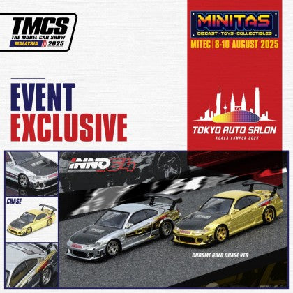 Inno64 Nissan Silvia S15 Top Secret Chrome Silver TASKL 2025 IN64-S15TS-TASKL25 1/64 Diecast
