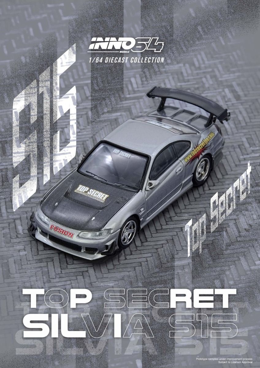 *Pre-Order* Inno64 Nissan Silvia S15 Top Secret Silver IN64-S15TS-SIL 1/64 Die Cast