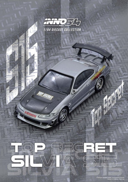 *Pre-Order* Inno64 Nissan Silvia S15 Top Secret Silver IN64-S15TS-SIL 1/64 Die Cast