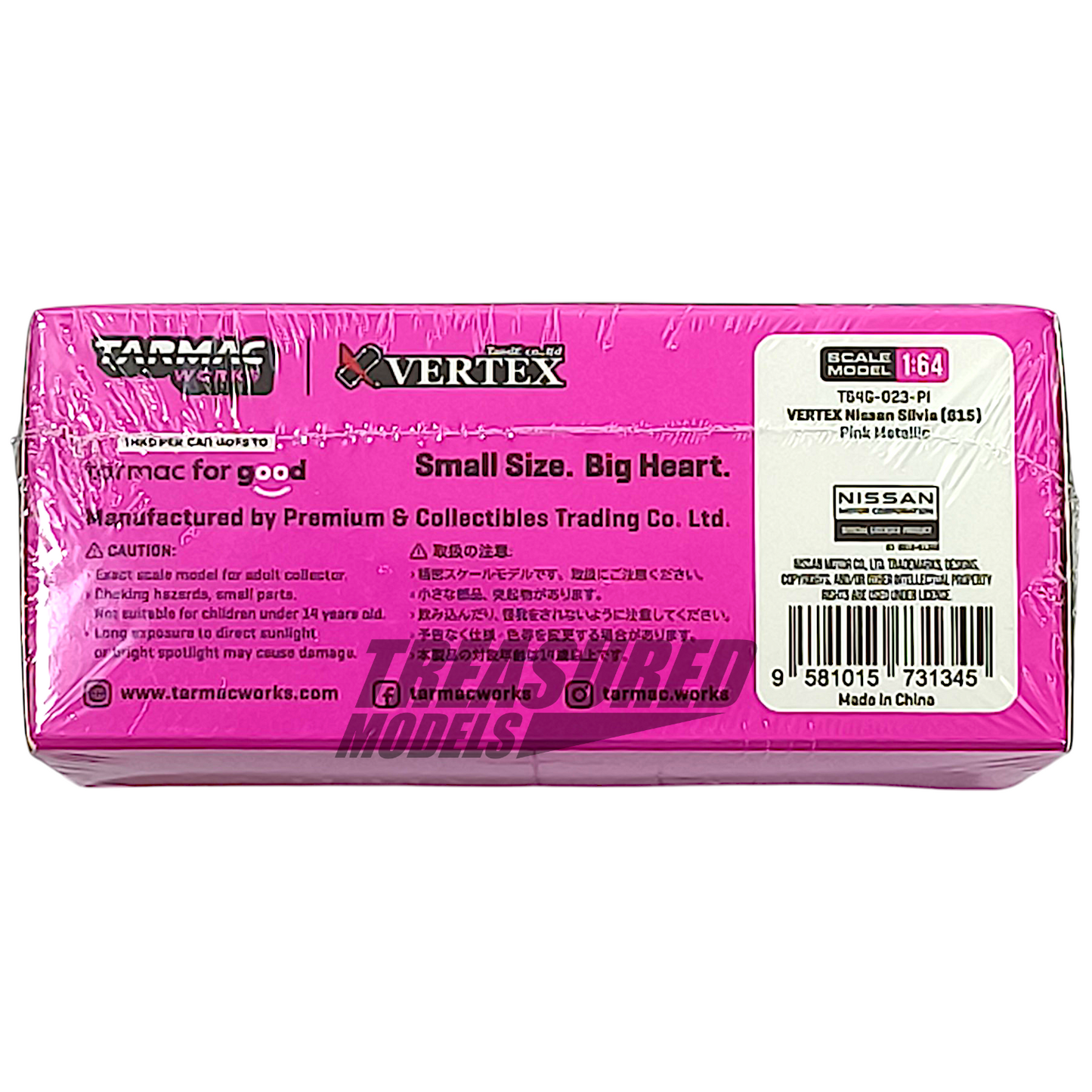 Tarmac Works Nissan Silvia S15 Vertex Pink Metallic T64G-023-PI 1/64 Diecast