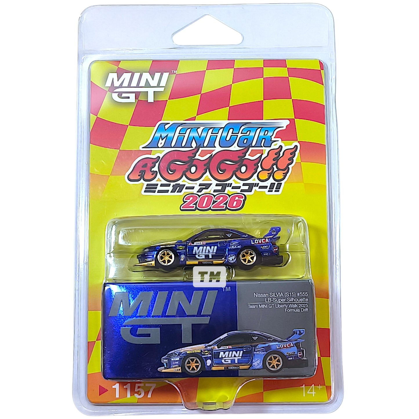Mini GT Minicar A Go Go 2026 Event Exclusive Mini GT 2-Set Pcs Mazda RX-7 & Nissan S15 LBWK Blister Packaging MGT01157BL2 MGT01195BL2