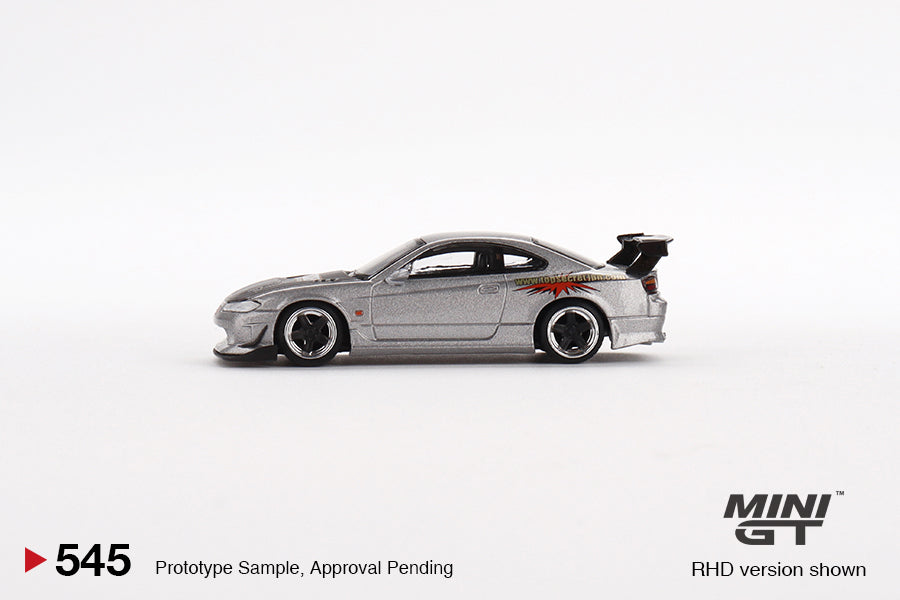 Mini GT Nissan Silvia Top Secret S15 Silver MGT00545 1/64 Die Cast