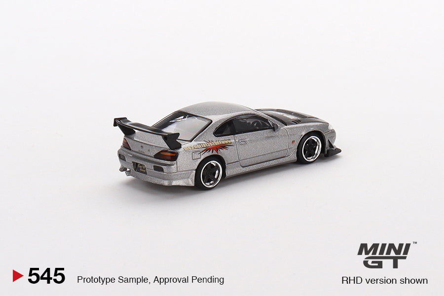 Mini GT Nissan Silvia Top Secret S15 Silver MGT00545 1/64 Die Cast