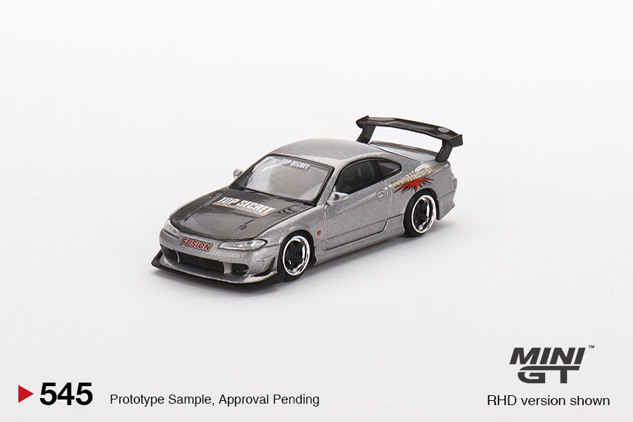 Mini GT Nissan Silvia Top Secret S15 Silver MGT00545 1/64 Die Cast