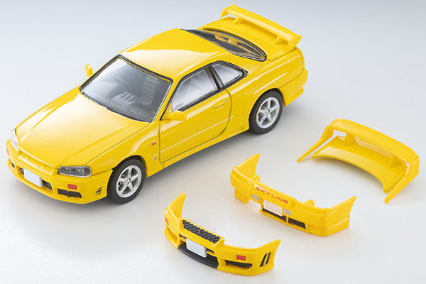 TomyTec Tomica Limited Vintage Nissan Skyline 2-door sports coupe 25GT TURBO w optional parts Yellow 1998 LV-N365a 1/64 Diecast