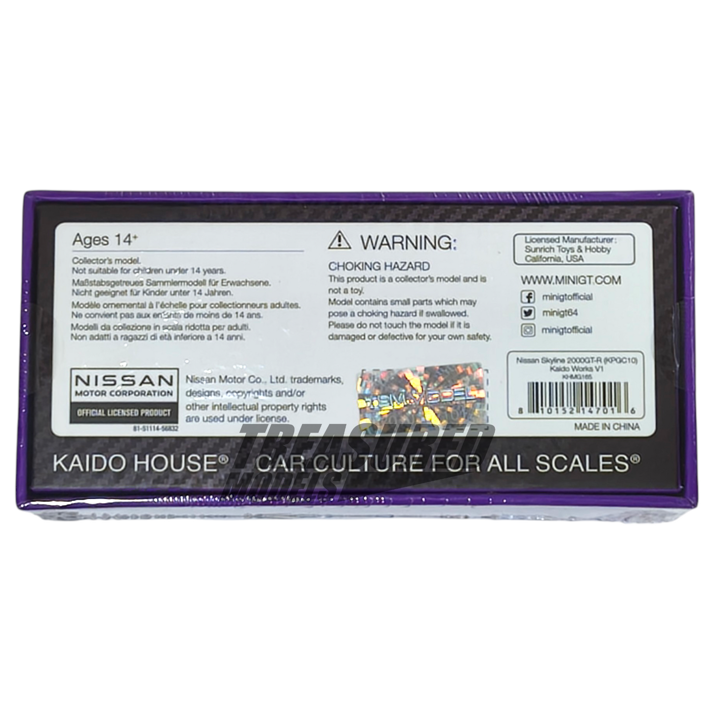 Kaido House Mini GT Nissan Skyline 2000GT-R KPGC10 Kaido Works V1 KHMG165 1/64 Die Cast