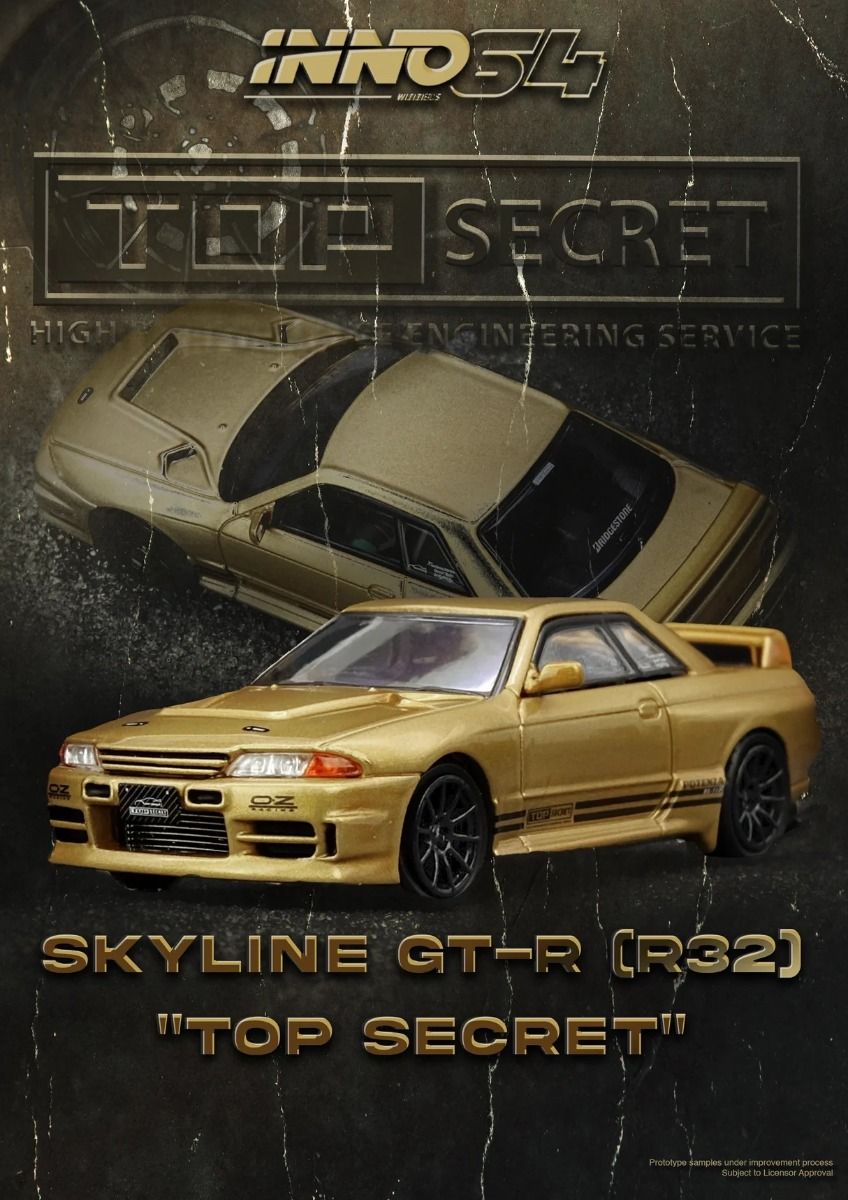 *Pre-Order* Inno64 Nissan Skyline GT-R BNR32 650R Top Secret Gold IN64-R32TS-650R 1/64 Die Cast