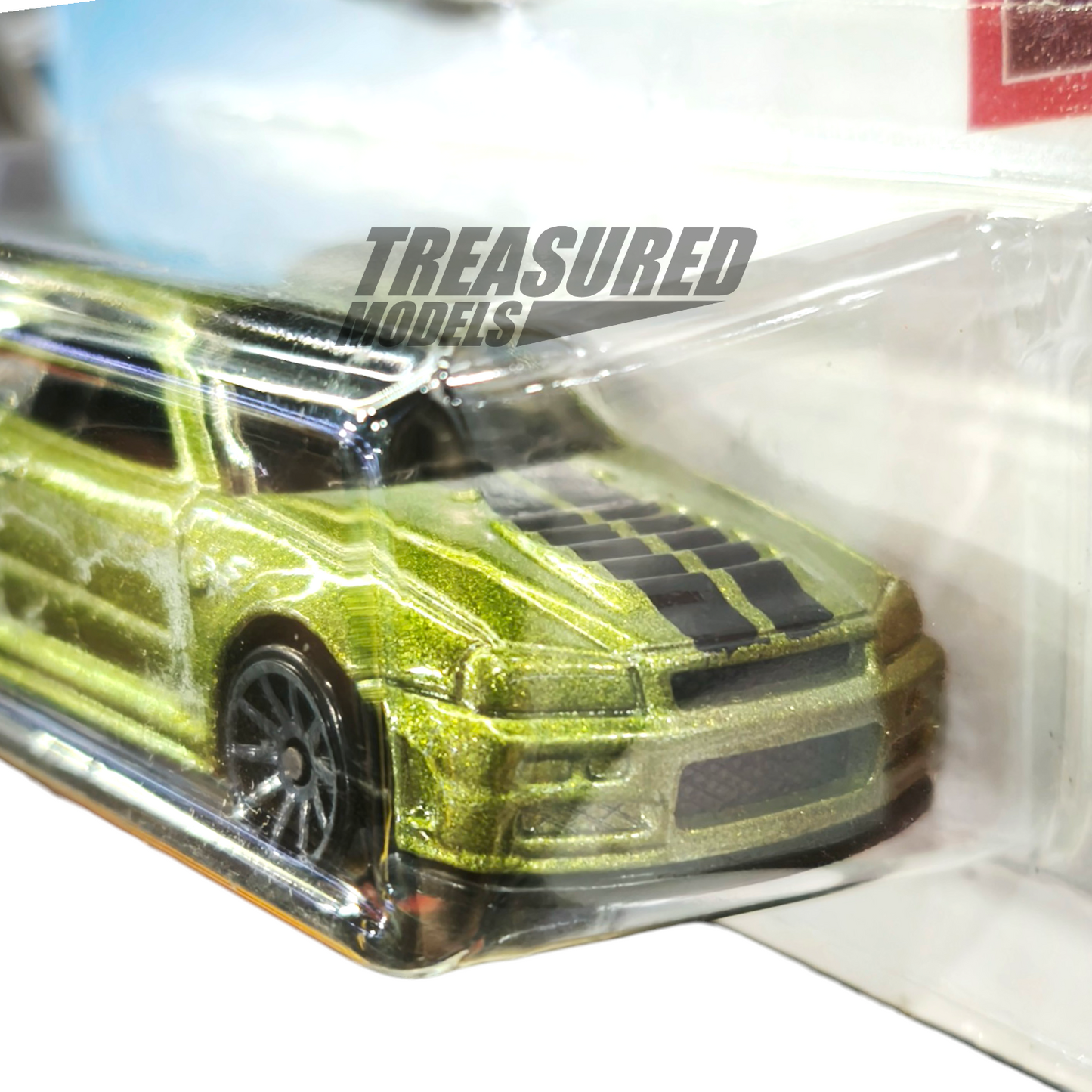 Hot Wheels Nissan Skyline GT-R BNR34 Metalflake Olive Green 2019 Main Line Nissan 1/64 Die Cast