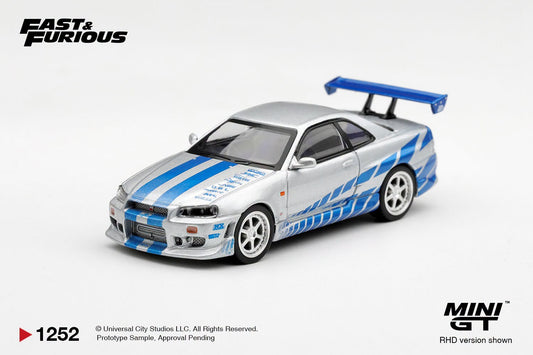 [PRE-ORDER] MINI GT Nissan Skyline GT-R C-West 2 Fast 2 Furious Brian O’Conner MGT01252-BL 1/64 Diecast