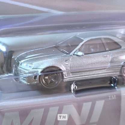 Mini GT Nissan Skyline GT-R Dark Metal Gray (NISMO BNR34 CRS Version) Blister Packaging MGT01160BL 1/64 Diecast